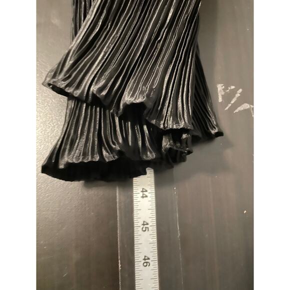 VTG Neiman Marcus Womens Dress 8 Petite Black Floral Lace Satin Goth Victorian - Picture 8 of 9